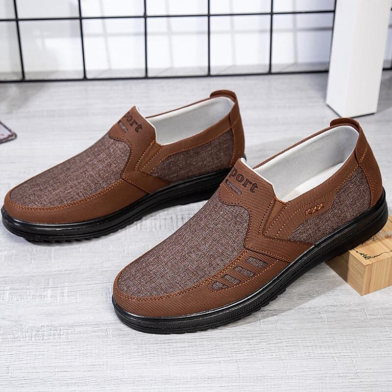 spring and autumn old beijing cloth shoes men's shoes breathable men's single shoes middle-aged and elderly dad shoes soft bottom non-slip casual large size shoes