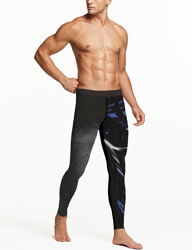 Men's Black Running Tights Micro-elastic Breathable Quick Dry Pant