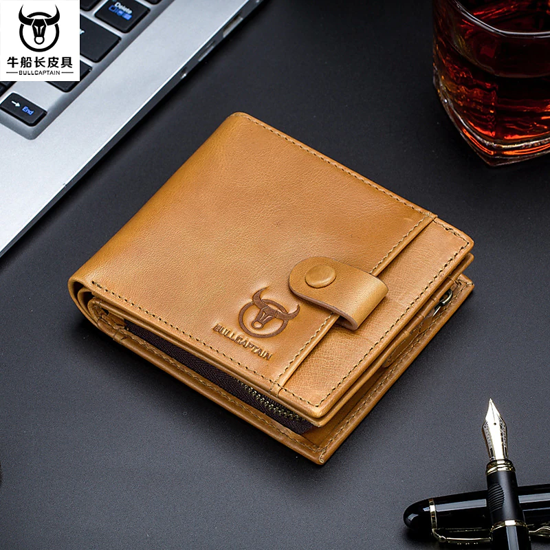 men's leather bi-fold wallet head layer leather wallet leisure driving certificate multi-function card slot wallet