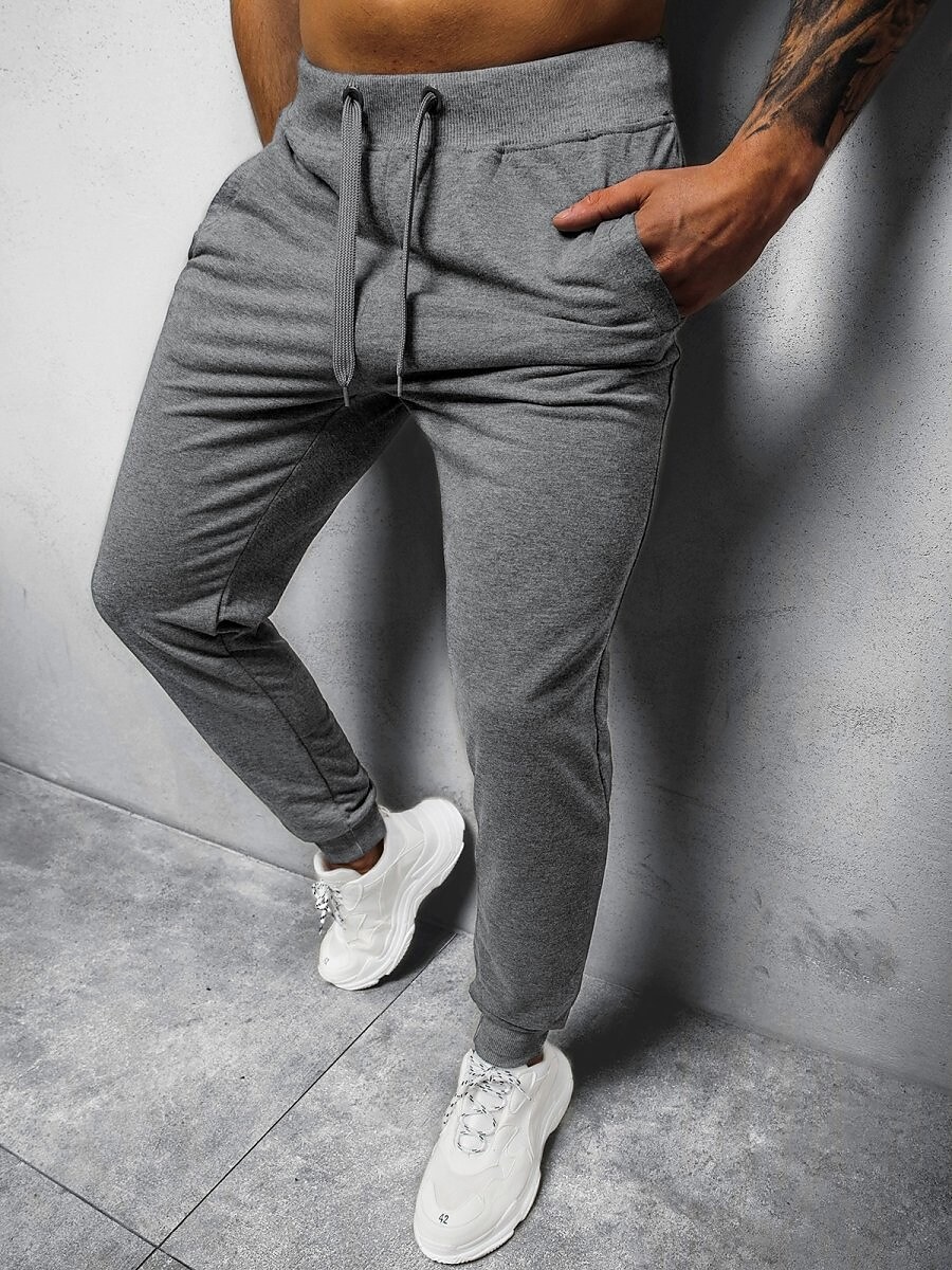 Men's Solid Color Drawstring Breathable Quick Dry Joggers Sweatpant