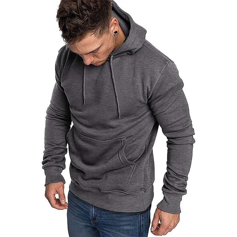 Men's  Solid Color Sports & Outdoor Casual Daily Sportswear Work Casual Hoodies Sweatshirts