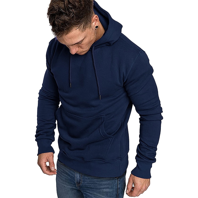 Men's  Solid Color Sports & Outdoor Casual Daily Sportswear Work Casual Hoodies Sweatshirts