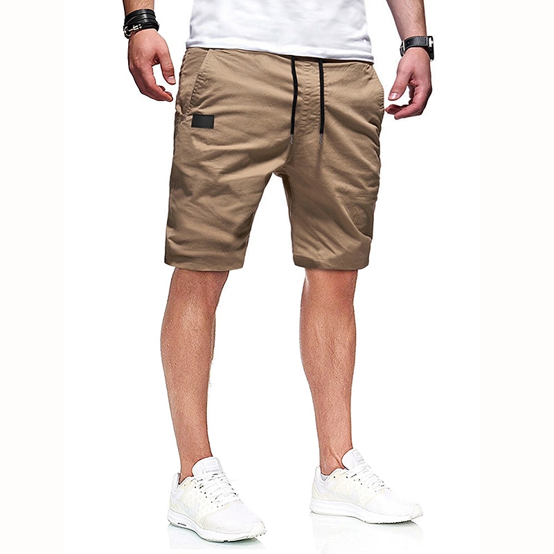 Men's Stylish Sports Shorts Pants Casual Daily Solid Color Mid Waist ArmyGreen Black Khaki Light Grey Dark Gray S M L XL XXL