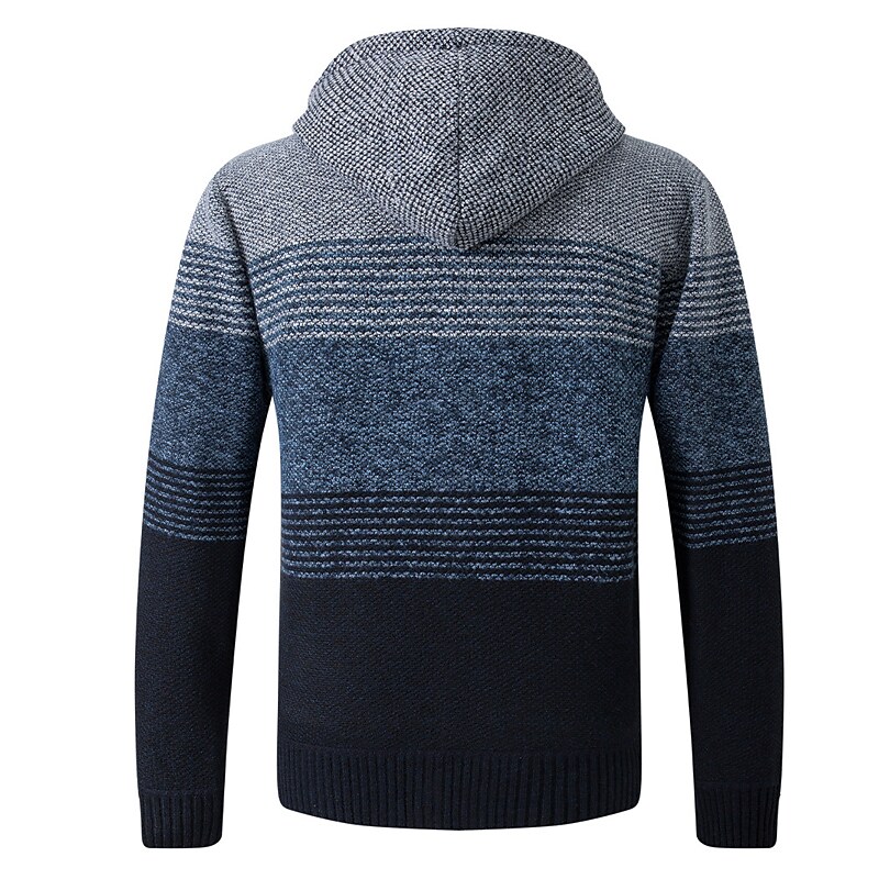 Men's Knitted Hooded Warm Long Sleeve Long Sleeve Cardigan Sweater