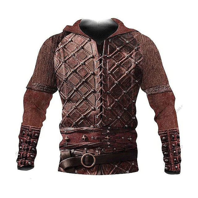 Men's Pullover Hoodie Sweatshirt Hooded Graphic Prints Daily Sports 3D Print Vintage Streetwear Designer Hoodies Sweatshirts  Long Sleeve Gray Khaki / Fall