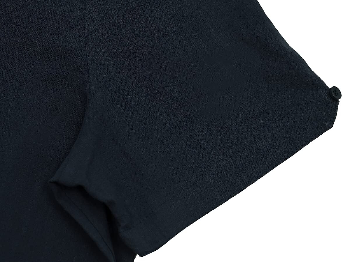 Men's Solid Colored Collar Button Down Short Sleeve Tops 