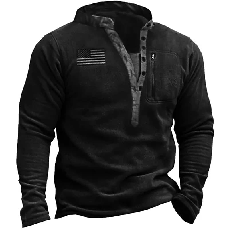Men's Pullover Button Up Hoodie Streetwear Casual Athletic Hoodies Sweatshirts