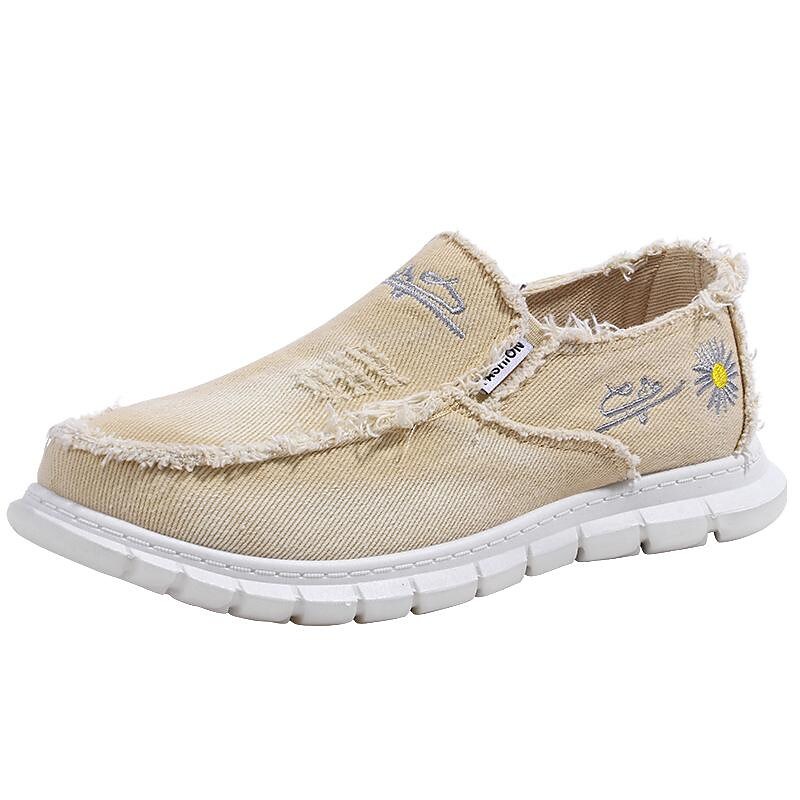summer new fashion men's shoes canvas shoes breathable work old beijing cloth shoes men's slip-on lazy casual shoes