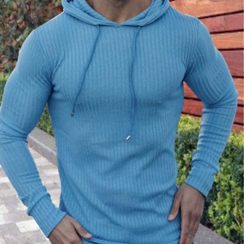 Men's Outdoor Solid Color Long Sleeve Casual Hooded Sweatshirts