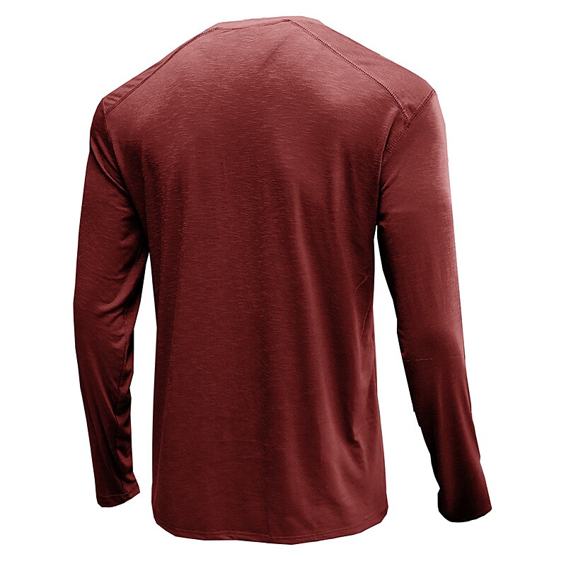 Men's Solid Color Round Neck Button Down Outdoor Long Sleeve Shirt