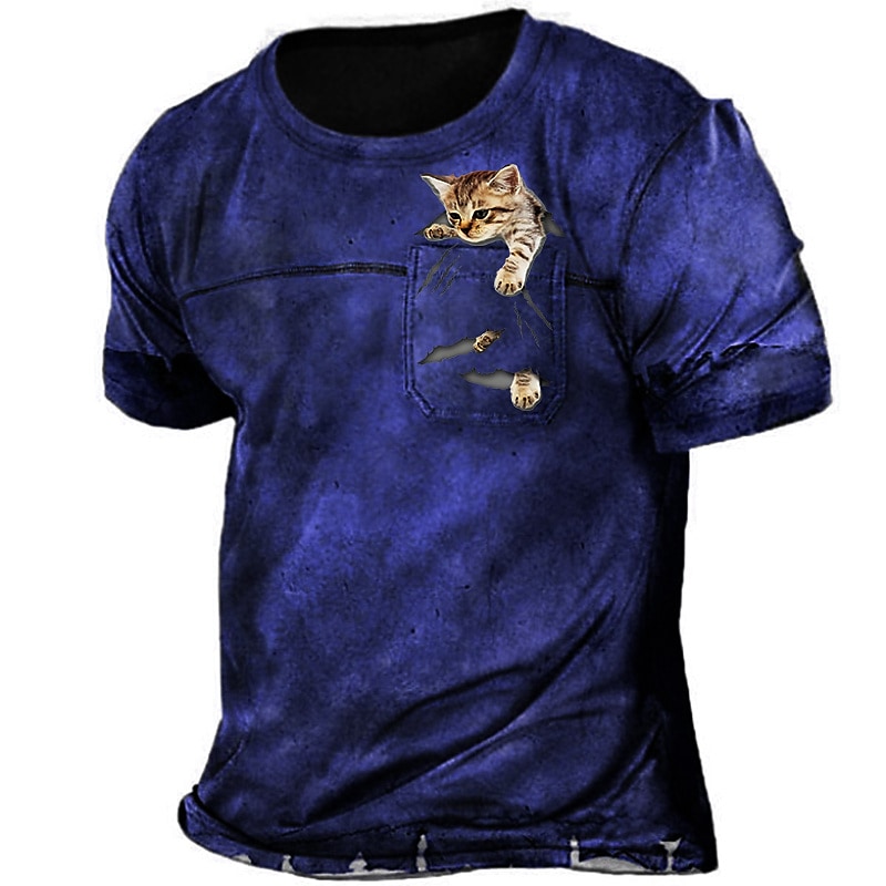 Men's 3D Print Graphic Patterned Animal Crew Neck Short Sleeve Tops 