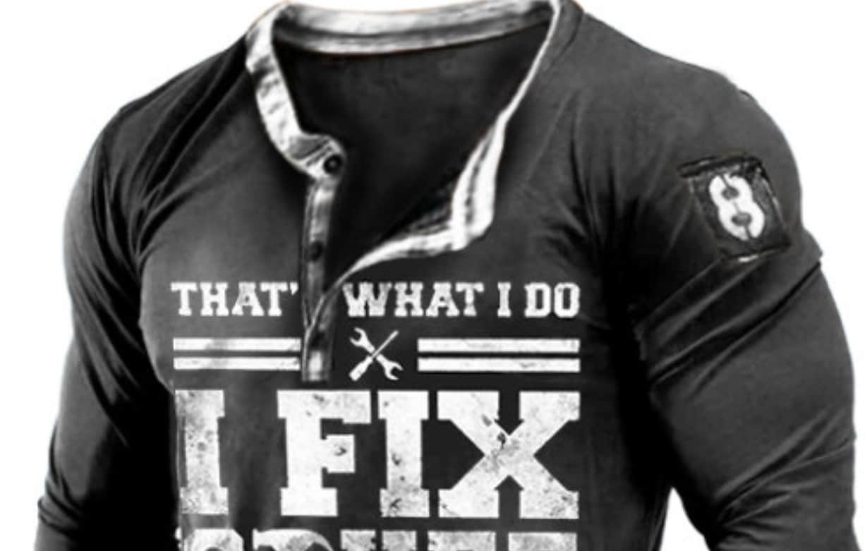 Men's T shirt Tee Letter Round Neck Casual Daily Print Tops Streetwear Punk & Gothic Gray