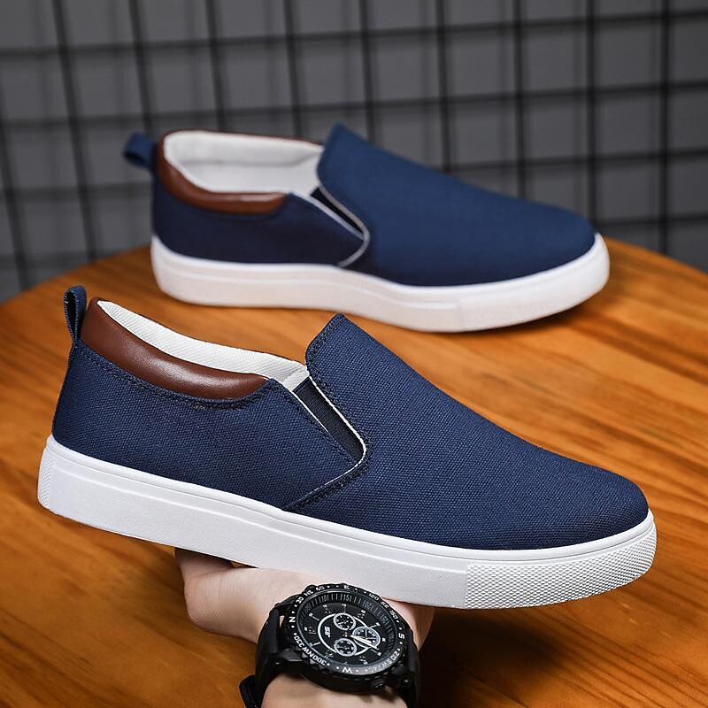 2022 new foreign trade cross-border large size men's shoes korean canvas shoes men's pedal old beijing cloth shoes overfoot shoes