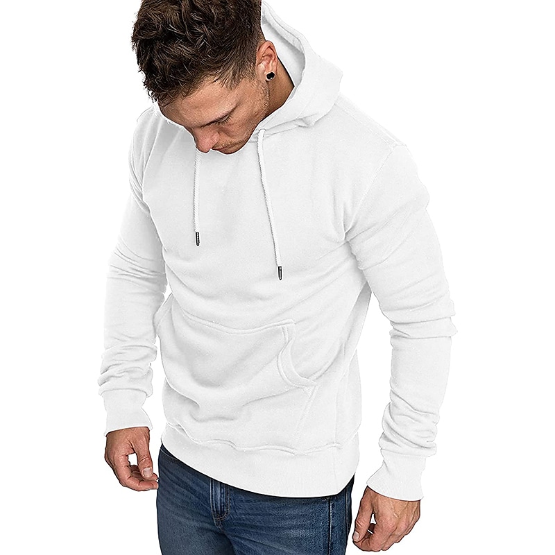Men's  Solid Color Sports & Outdoor Casual Daily Sportswear Work Casual Hoodies Sweatshirts