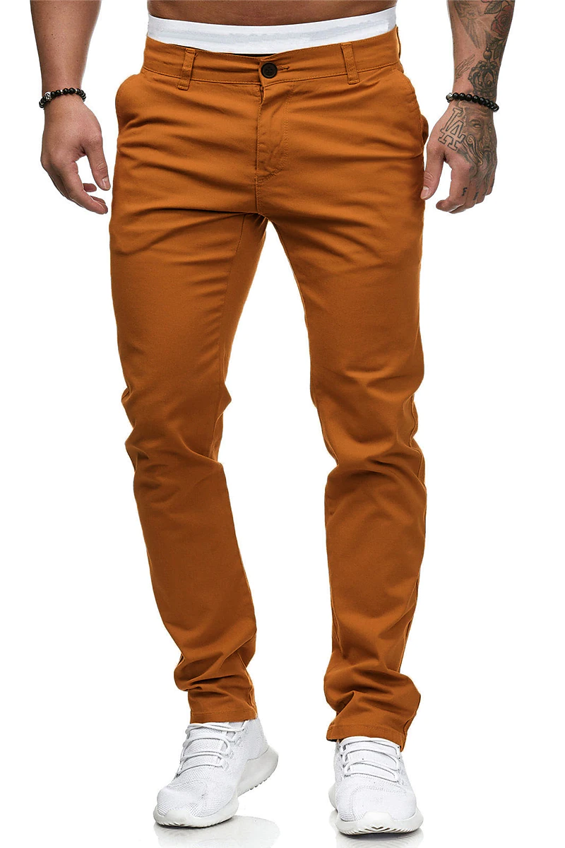 Men's Chinos Slacks Trousers with Side Pocket