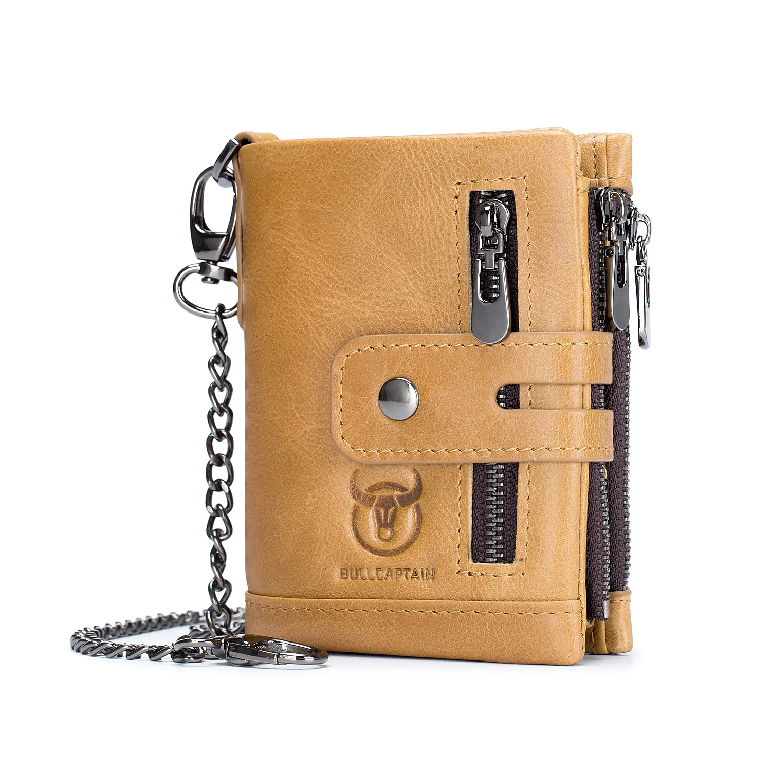 Men's Wallet Genuine Leather Cowhide Formal Work Yellowish brown Black Brown