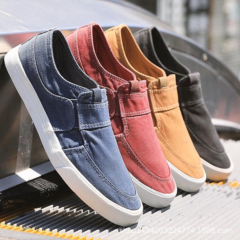 aliexpress canvas shoes men's breathable slip-on shoes korean version of the trend shoes casual shoes old beijing cloth shoes