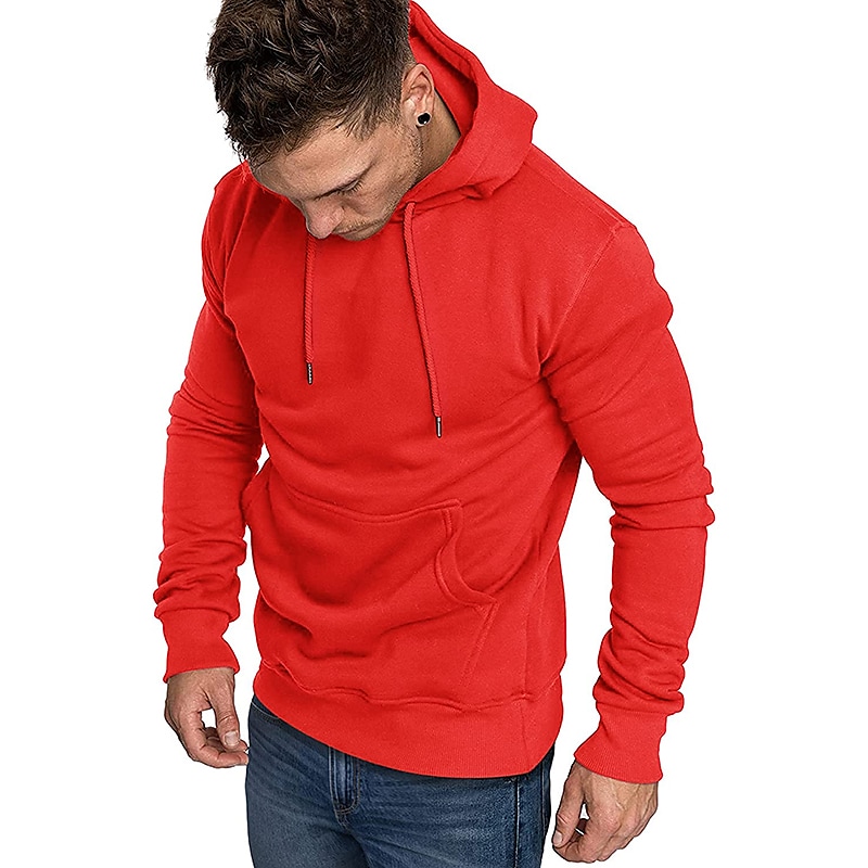 Men's  Solid Color Sports & Outdoor Casual Daily Sportswear Work Casual Hoodies Sweatshirts