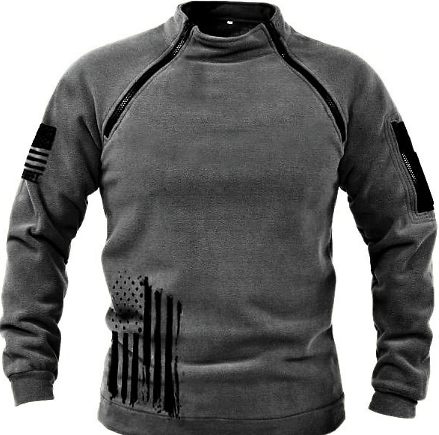 Men's Casual Daily Long Sleeve High Collar Zipper Sweatshirt 