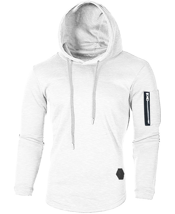 Men's Casual Hooded Solid Color Long Sleeve Slim Zipper Sweatshirts