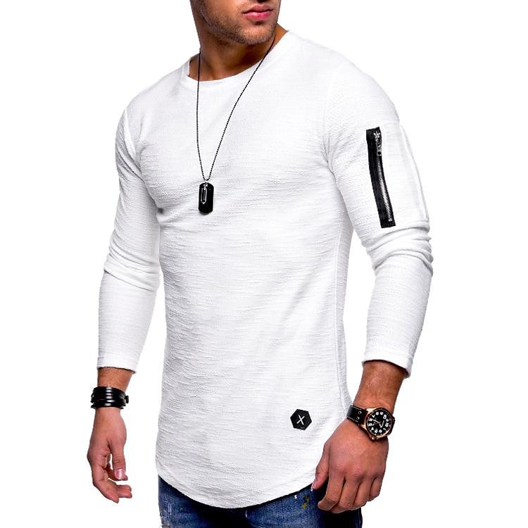 Men's Popular Styles V-neck Stretch Solid Color Short Sleeves