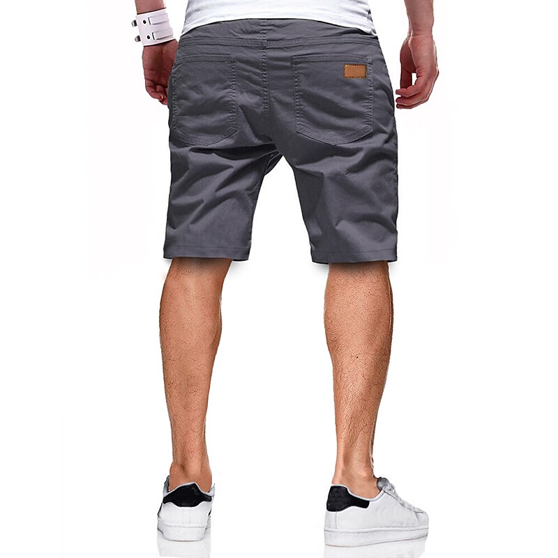 Men's Stylish Sports Shorts Pants Casual Daily Solid Color Mid Waist ArmyGreen Black Khaki Light Grey Dark Gray S M L XL XXL