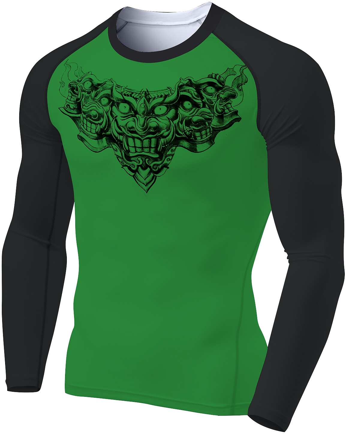 Men's Sport Strong Round Neck Long Sleeve Athletic Breathable Shirt