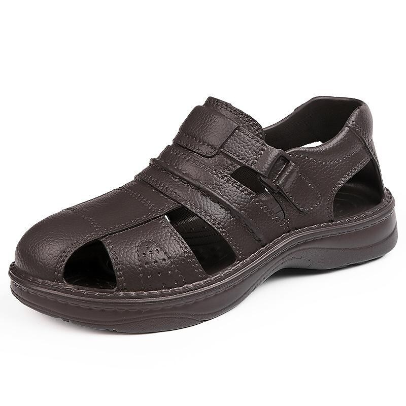 cross-border plus size sandals men's summer casual middle-aged and elderly shoes dad shoes outdoor beach sandals men's slippers