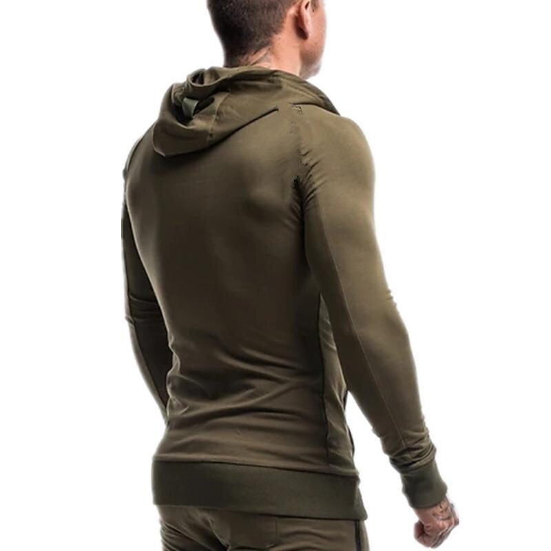 Men's Muscular Men Fitness Training Casual Running Loose Hooded Cardigan Jacket