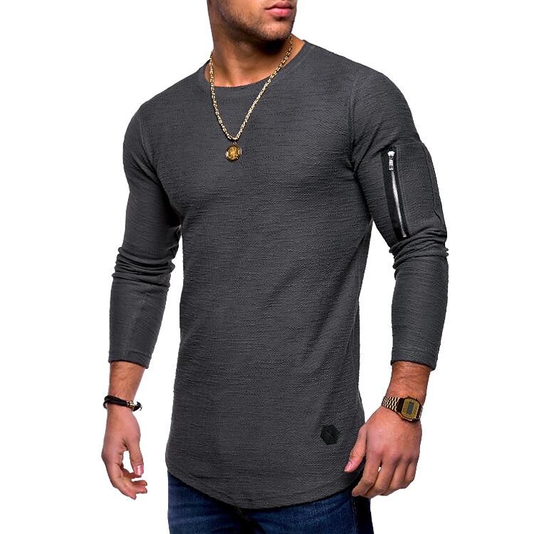 Men's Popular Styles V-neck Stretch Solid Color Short Sleeves