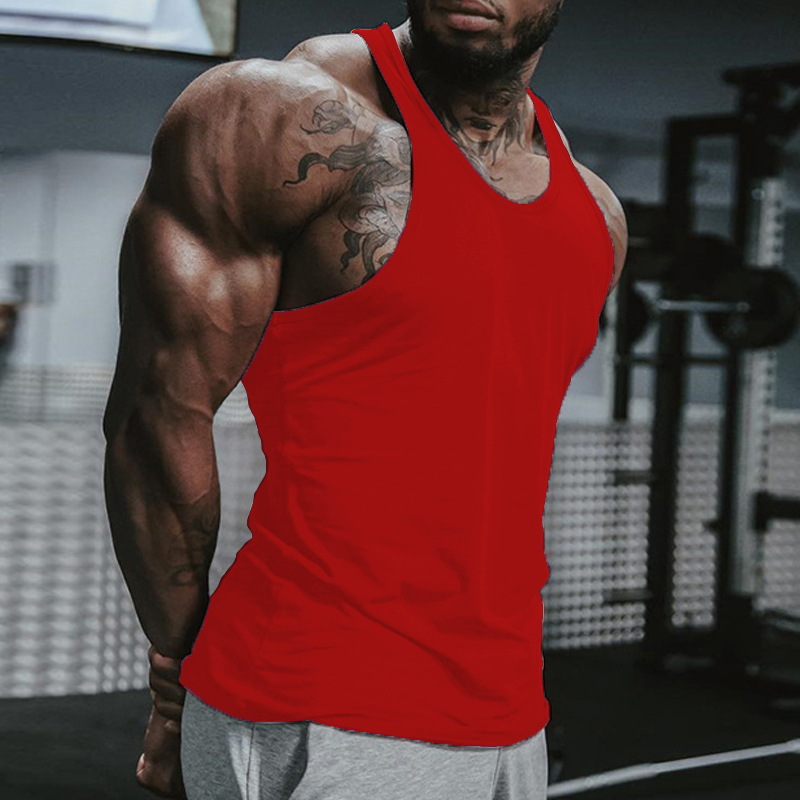 Men's Tank Top Vest Undershirt Sleeveless Shirt Solid Color Crew Neck