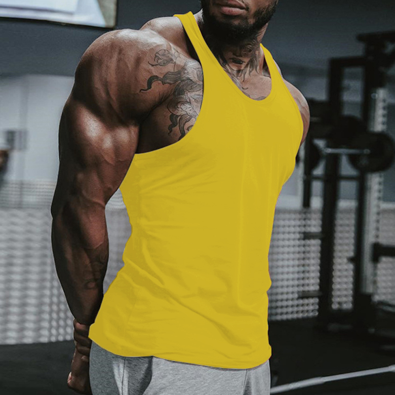 Men's Tank Top Vest Undershirt Sleeveless Shirt Solid Color Crew Neck
