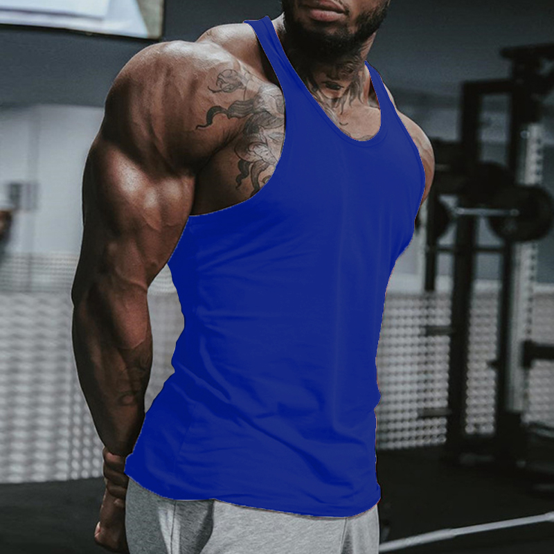 Men's Tank Top Vest Undershirt Sleeveless Shirt Solid Color Crew Neck