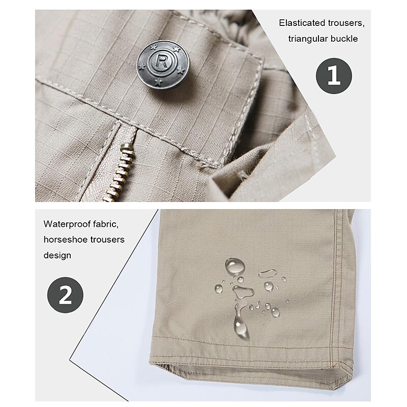 Men's Cargo Pants Work Pants Tactical Pants Military Summer Outdoor Ripstop Windproof Breathable Quick Dry Bottoms 9 Pockets 