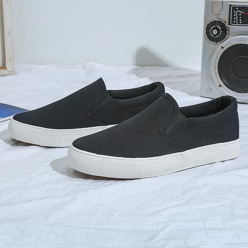 canvas shoes men's heightening spring and autumn men's casual sneakers a pedal thick-soled lazy rubber shoes labor insurance shoes wholesale