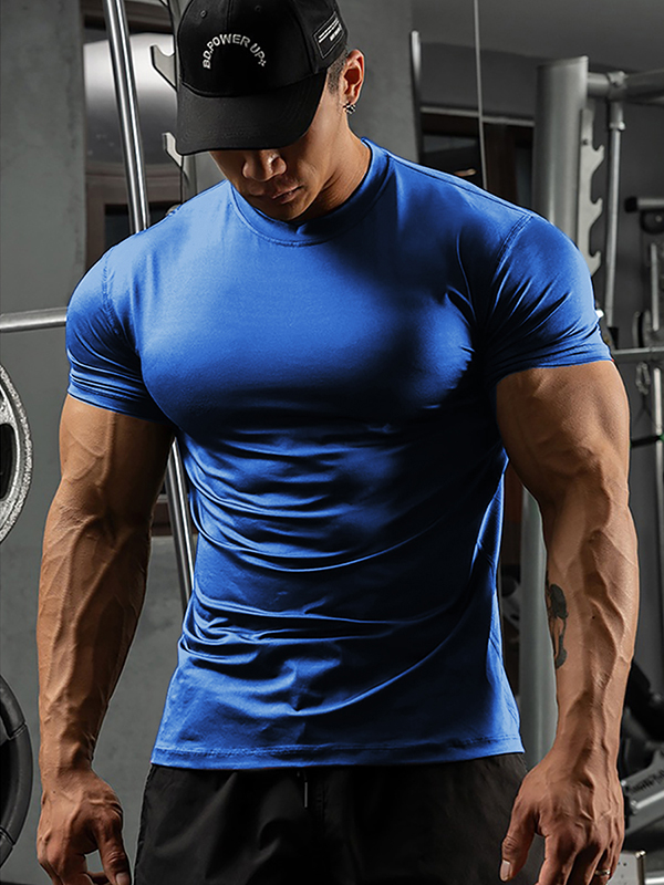 Men's Short Sleeve Base Layer Athletic Breathable Quick Dry Top