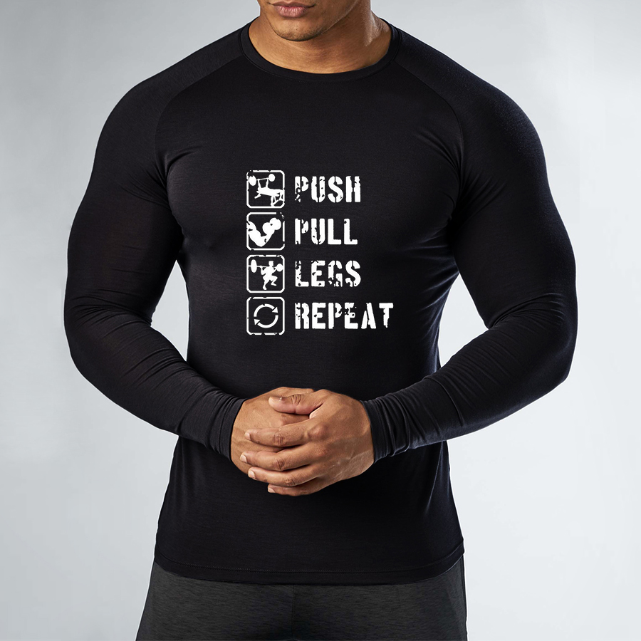 Men's Compression Shirt Running Shirt Long Sleeve Base Layer Athletic