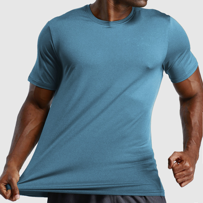 Men's Moisture Wicking Shirts T shirt Tee Plain Crewneck Outdoor Sport Short Sleeves Top