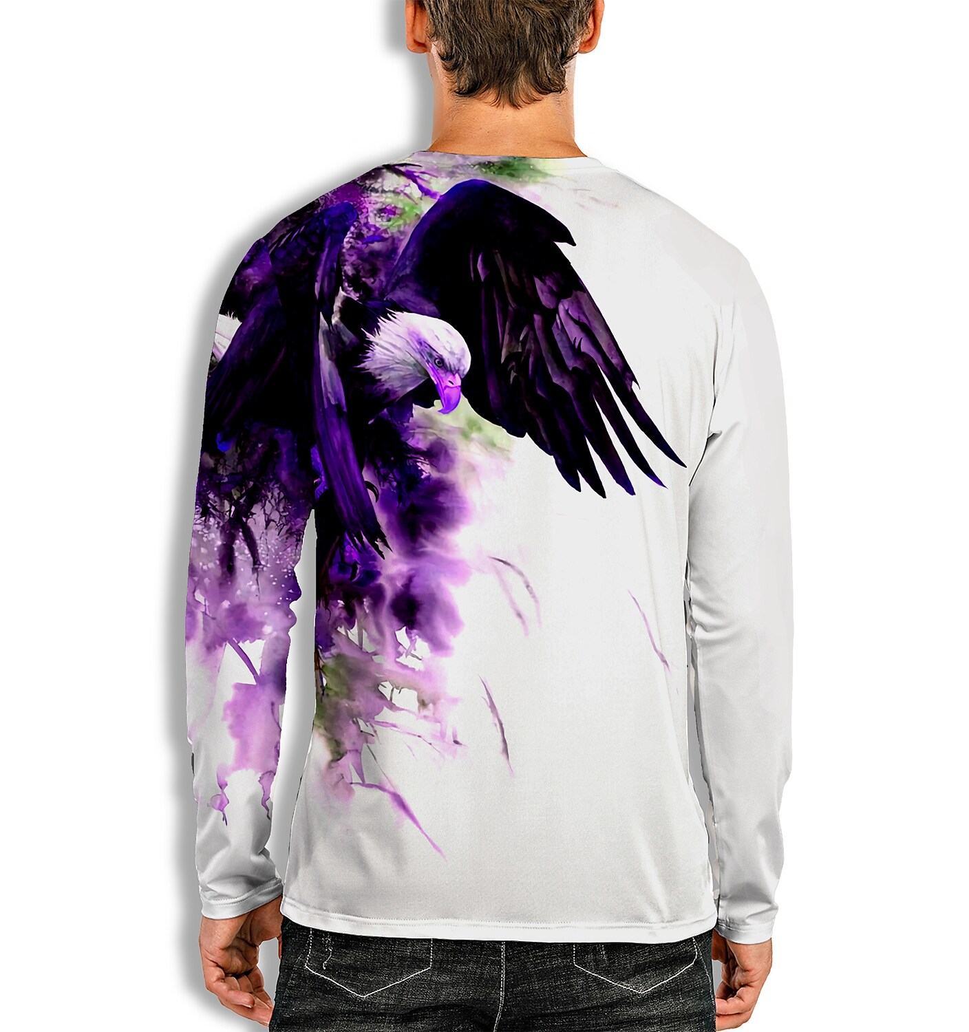 Men's Unisex 3D Print Graphic Prints Eagle Crew Neck Long Sleeve Tops