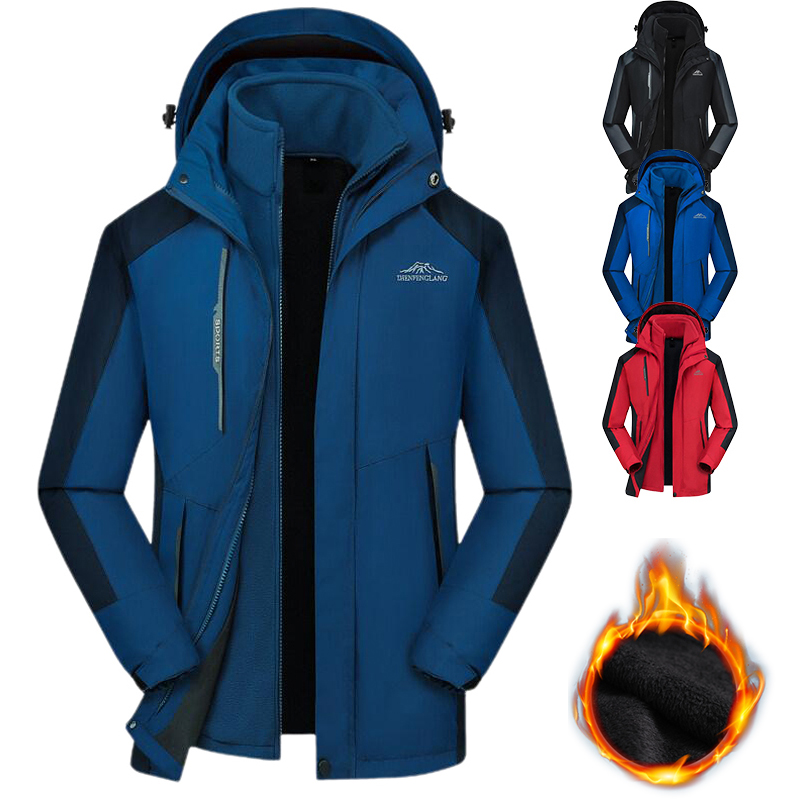 Men's Two Piece Suit  Hiking 3-in-1 Jackets Waterproof Hiking Jacket Rain Jacket   Thermal Warm Waterproof Windproof Breathable Winter Jacket Trench Coat Hunting 