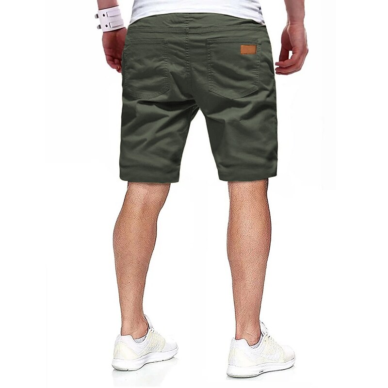 Men's Stylish Sports Shorts Pants Casual Daily Solid Color Mid Waist ArmyGreen Black Khaki Light Grey Dark Gray S M L XL XXL