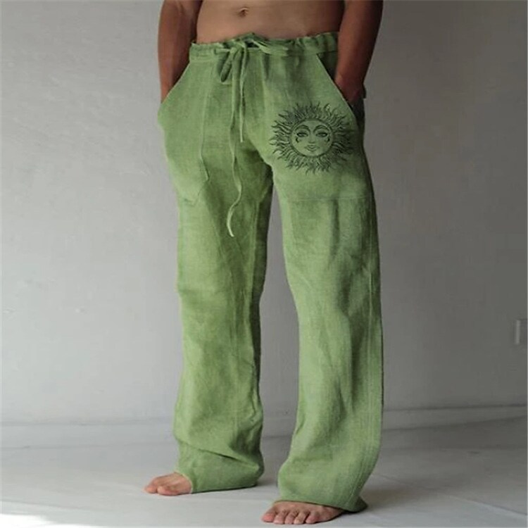 Men's Casual Straight Leg Breathable Cotton Blend Micro-elastic Pant