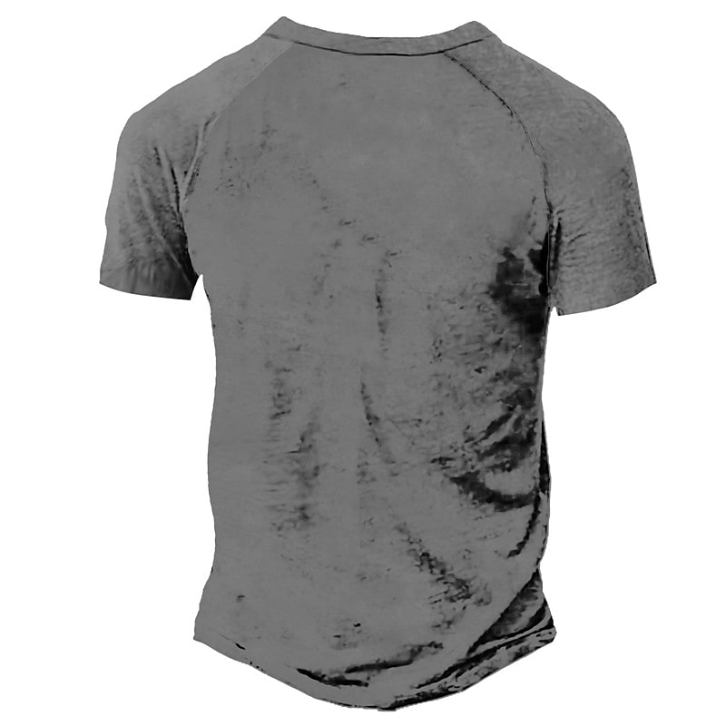 Men's Henley 3D Print Graphic Patterned Skull Top