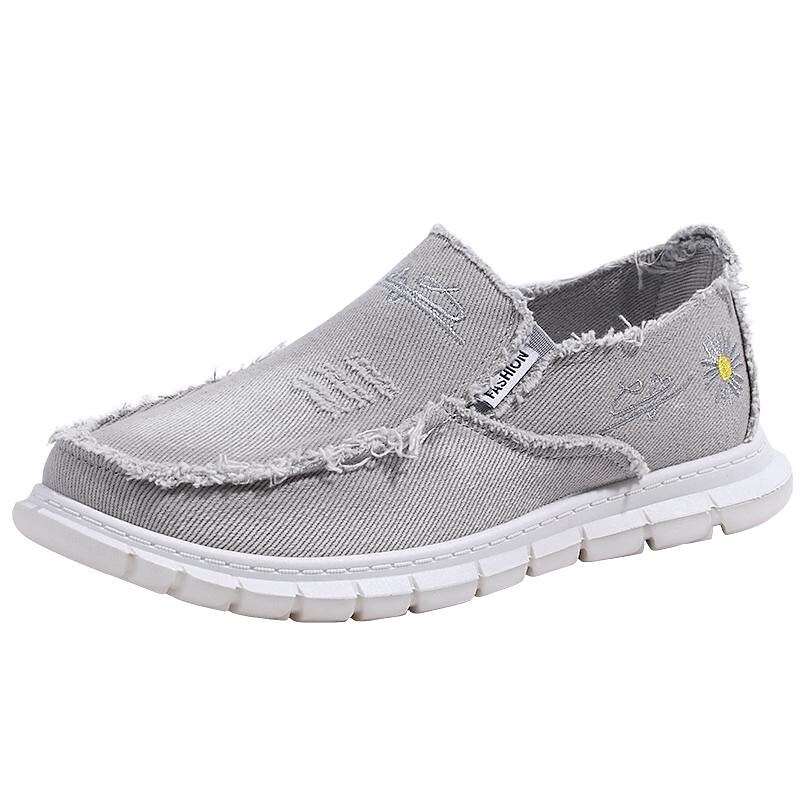 summer new fashion men's shoes canvas shoes breathable work old beijing cloth shoes men's slip-on lazy casual shoes