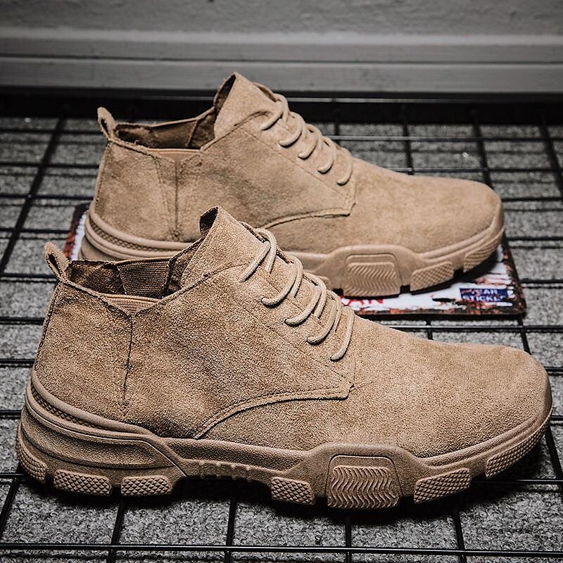 new men's shoes autumn tooling boots korean high-top martin boots fashion breathable all-match men's trendy boots