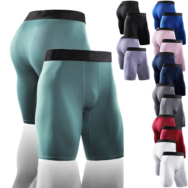 Men's Running Compression Shorts Bottoms Athletic Breathable Moisture Wicking Soft Yoga Fitness Gym Workout Sportswear