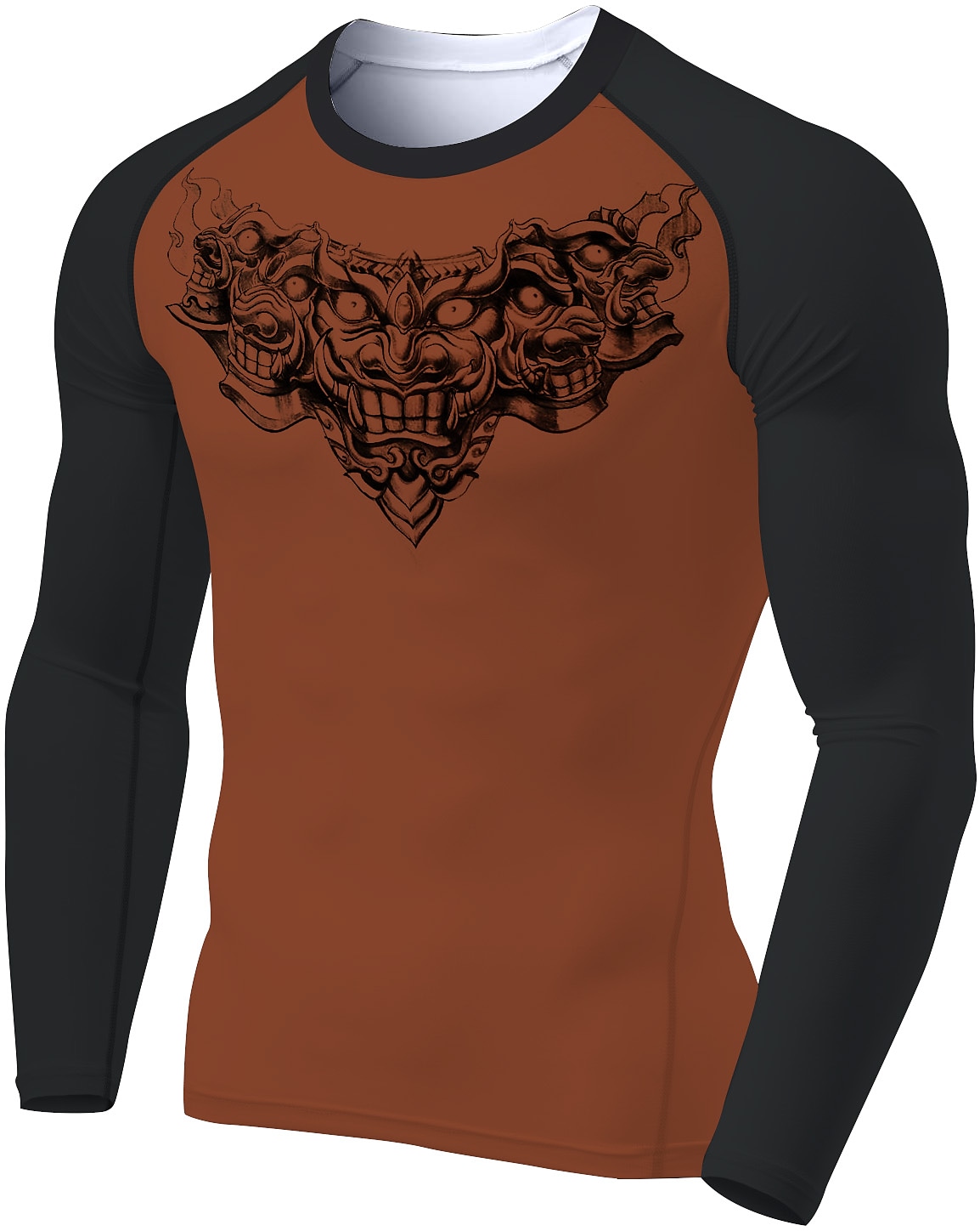 Men's Sport Strong Round Neck Long Sleeve Athletic Breathable Shirt