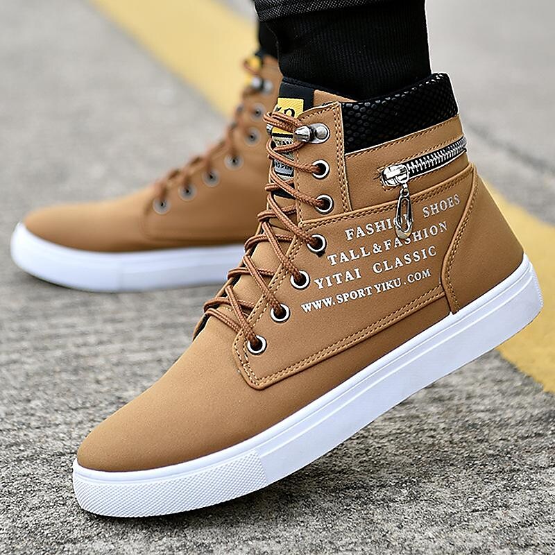 autumn and winter high-top shoes korean men's shoes, student canvas shoes, men's casual shoes, trendy all-match sneakers, trendy shoes, boots