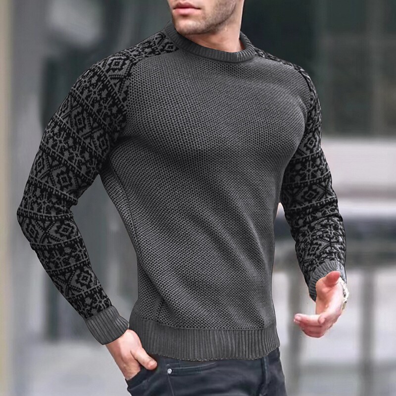 Men's Crew Neck Street Daily Patchwork Long Sleeve Tops 