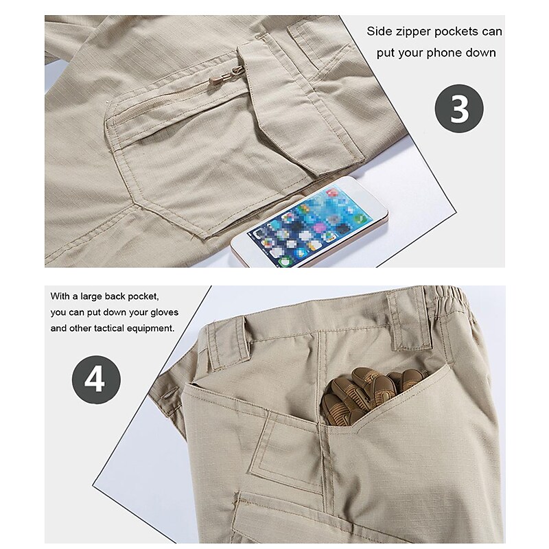 Men's Cargo Pants Work Pants Tactical Pants Military Summer Outdoor Ripstop Windproof Breathable Quick Dry Bottoms 9 Pockets 